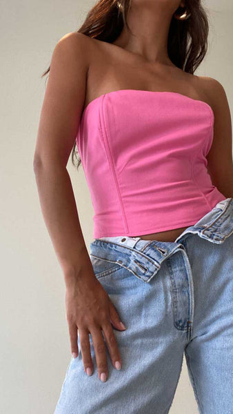 Area Codes Corset Tube Top