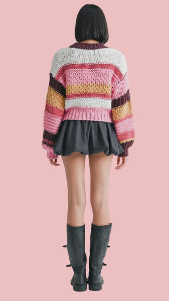 NOBODY’S GIRL Striped Sweater