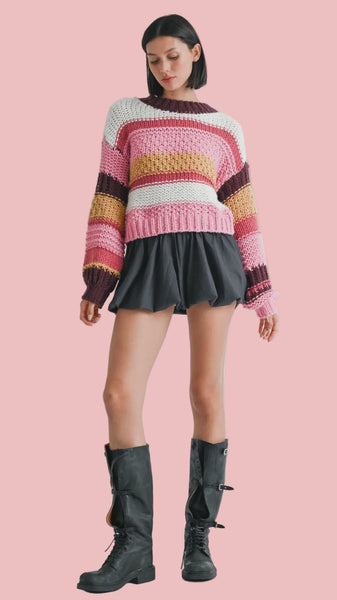 NOBODY’S GIRL Striped Sweater