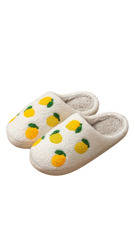 Lemon Sherpa Slippers
