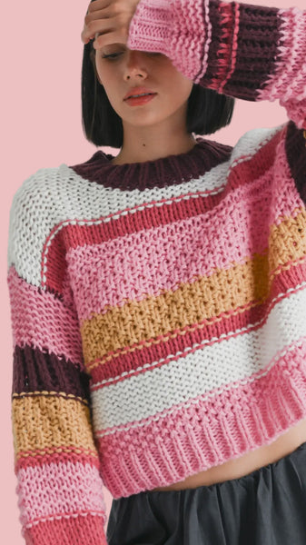 NOBODY’S GIRL Striped Sweater