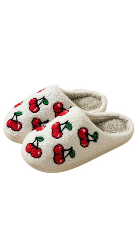 Cherry Sherpa Slippers