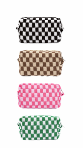 Checkered Cosmetic/Travel Pouch
