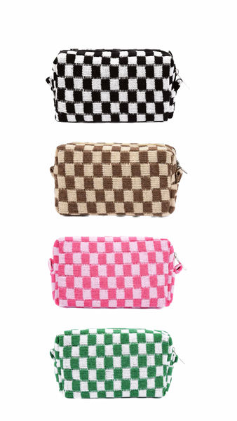 Checkered Cosmetic Pouches
