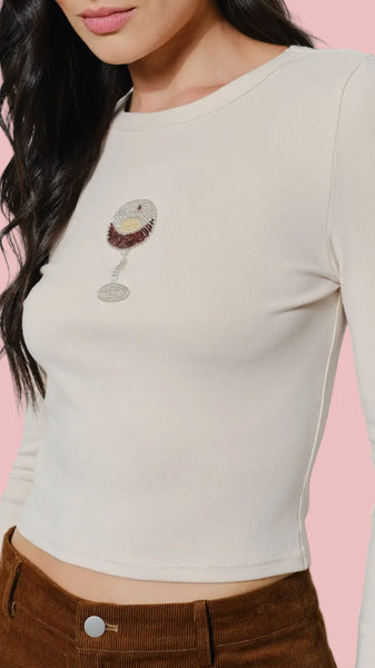 Tini Time Beaded Top (Sand)