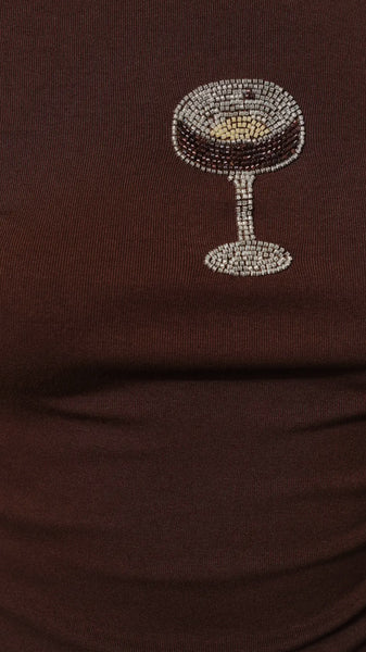 Tini Time Beaded Top (Brown)