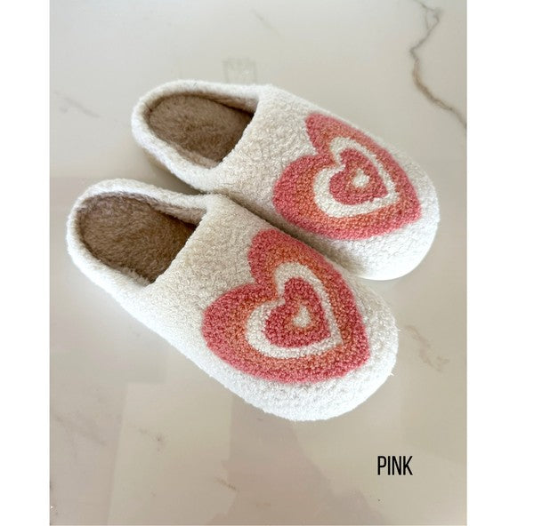 Cozy Heart Slippers (Pink)