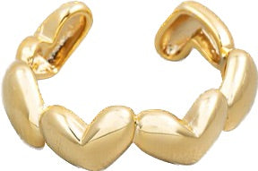 Metallic Heart Link Ring