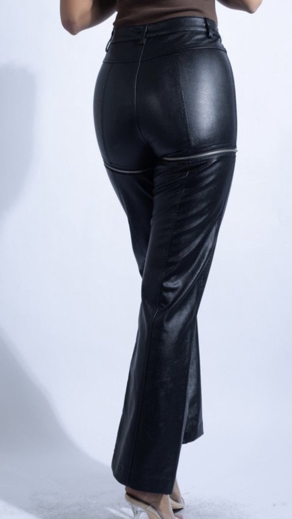 Vintage Black Leather Pants, High Waisted Pants, 27 Waist Size 4 